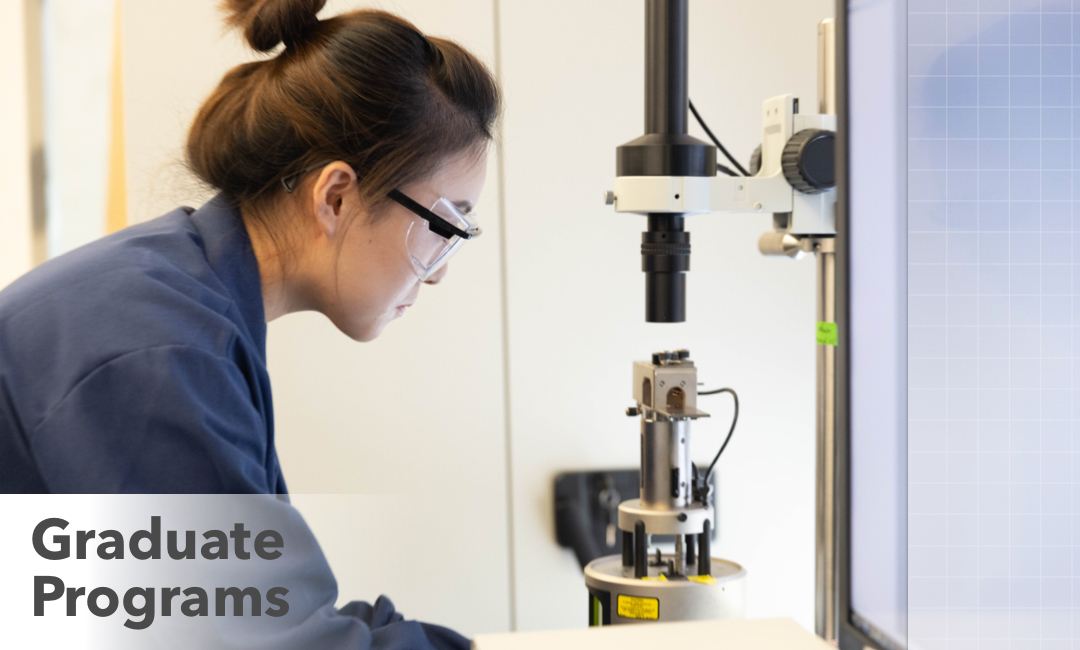 Graduate Programs. Research working in a lab