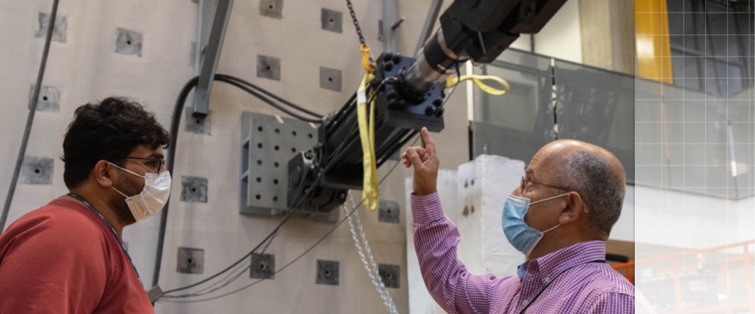 professor badie and student working in the highbay
