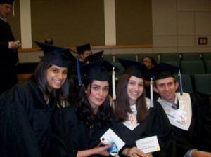 4 students at graduation
