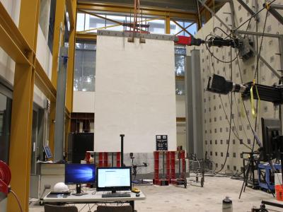 Testing pendulum shear wall concept at GW High Bay Structural Laboratory