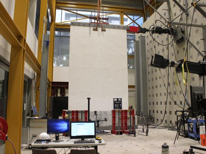 Testing pendulum shear wall concept at GW High Bay Structural Laboratory