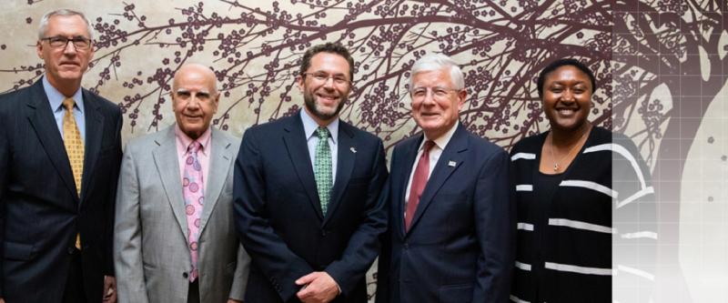 Left to right: Richard Spires, Davinder Anand, Dean John Lach, David Dolling, and Aicha Evans