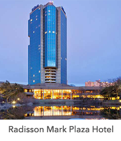 radisson mark plaze hotel from the outside
