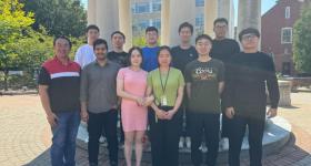 Professor Shuai's research group pictured together at GW